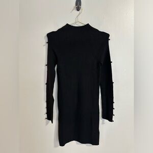 One Grey Day Wool Blend Long Sleeve Black Sweater Dress in Medium. New with tag